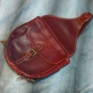 Vintage Levenger Brown Leather saddle bag